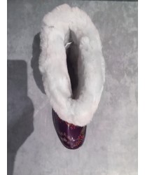 Резиновые сапоги на овчине Rubber Boots Purple Print